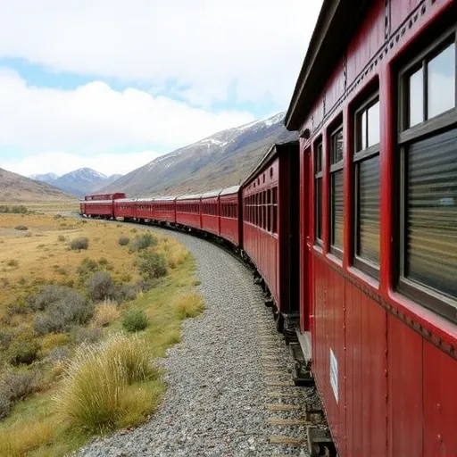 End of the World Train in Ushuaia, Argentina, a historic railway that goes through scenic landscapes once used by prisoners.