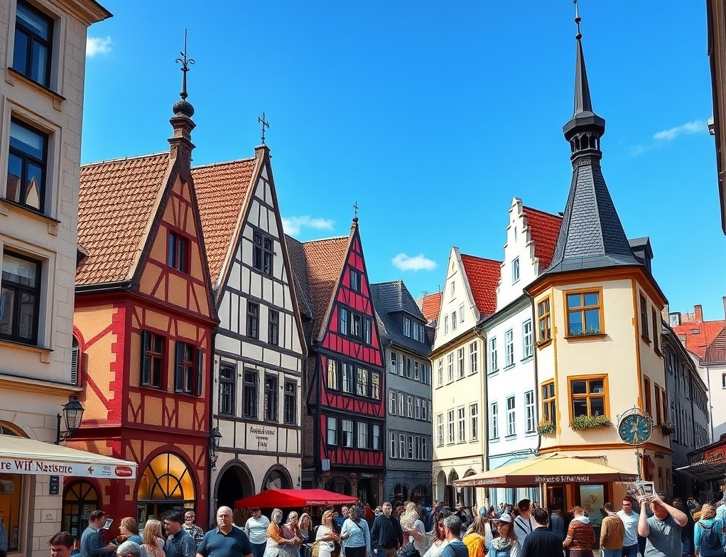 Scenic Tallinn street blending medieval and modern architecture with people