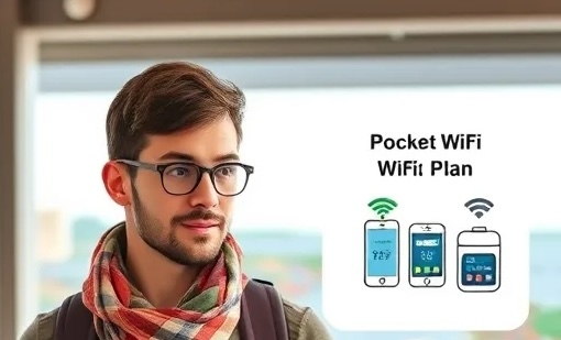 Traveler deciding between international plan and pocket WiFi for staying connected abroad