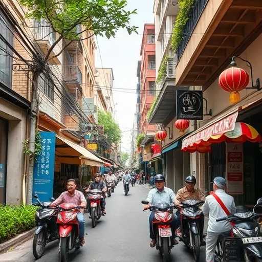 Ho Chi Minh City reflects the traditional Vietnamese culture with locals on their motorbikes